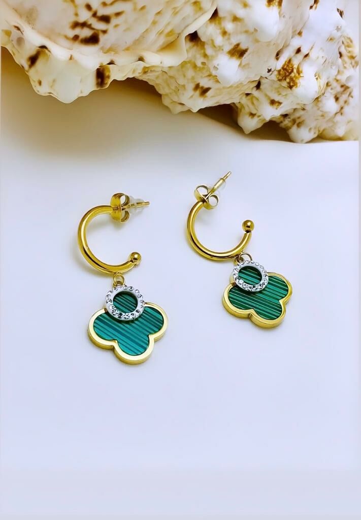 ÇELİK SEDEF TAŞLI KÜPE