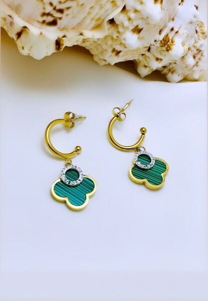 ÇELİK SEDEF TAŞLI KÜPE