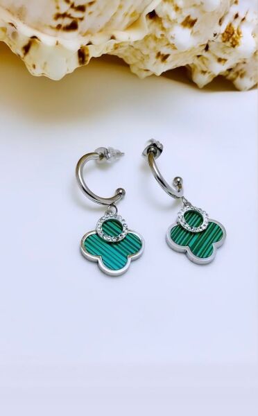 ÇELİK SEDEF TAŞLI KÜPE