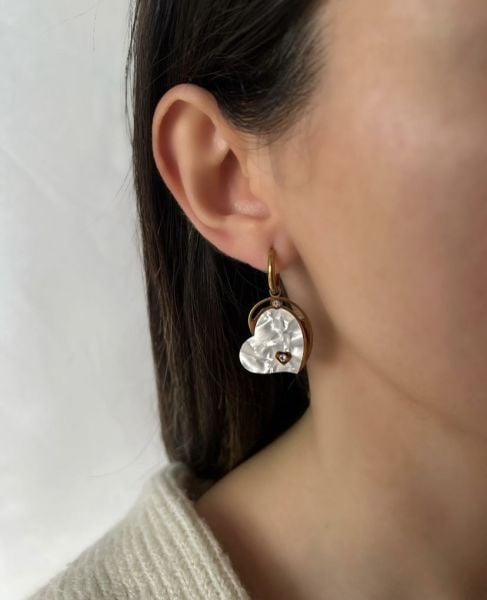 Çelik Doğaltaşlı Küpe