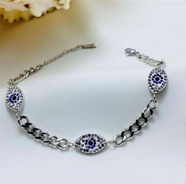 ÇELİK ZİRKON TAŞLI GÖZ BİLEKLİK