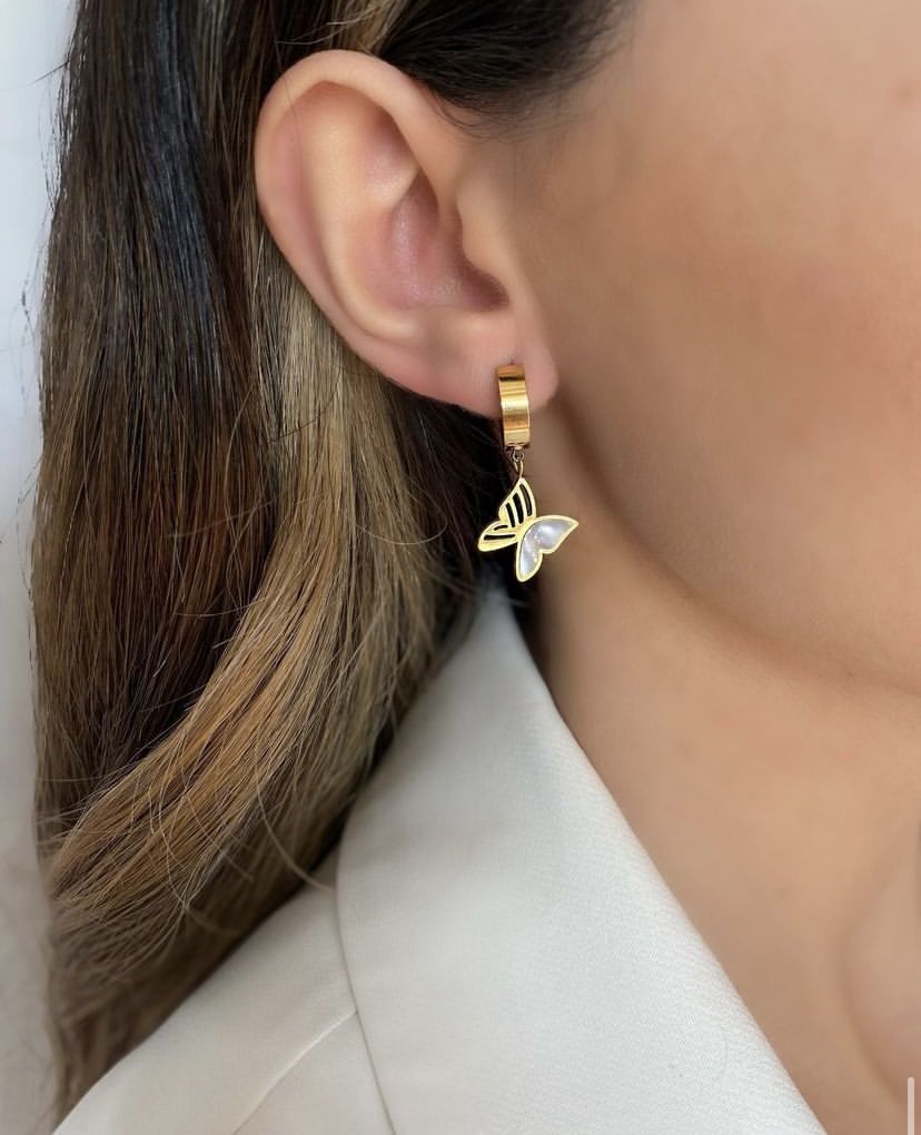 Çelik Sedef Taşlı Küpe