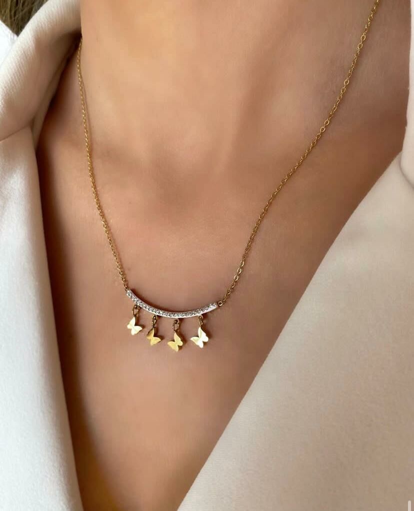 ÇELİK KELEBEK KOLYE