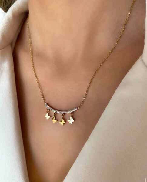 ÇELİK KELEBEK KOLYE