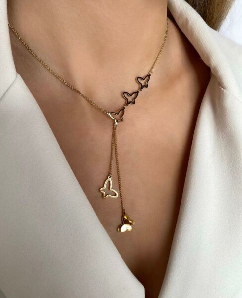 ÇELİK KELEBEK KOLYE