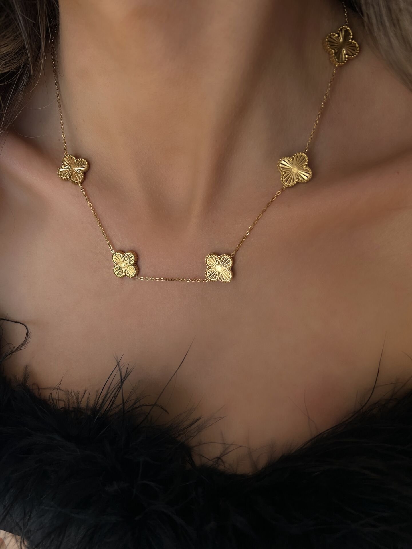 ÇELİK VAN CLEEF DÖRT YAPRAK YONCA KOLYE