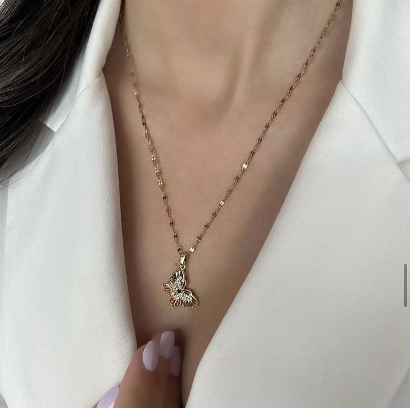 ÇELİK KELEBEK KOLYE