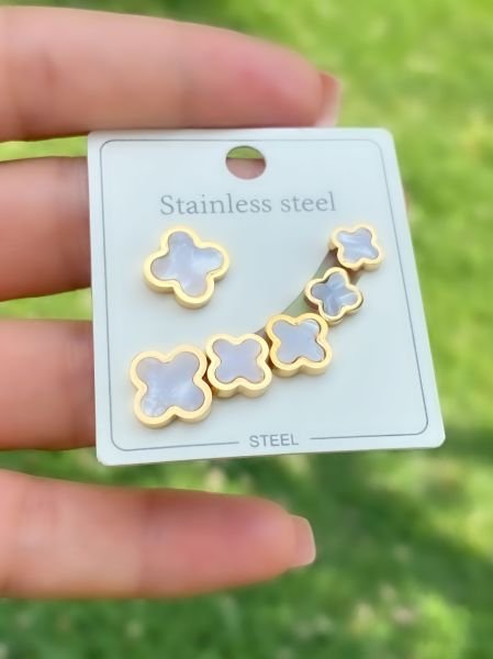 ÇELİK SEDEF TAŞLI ÇOKLU KÜPE