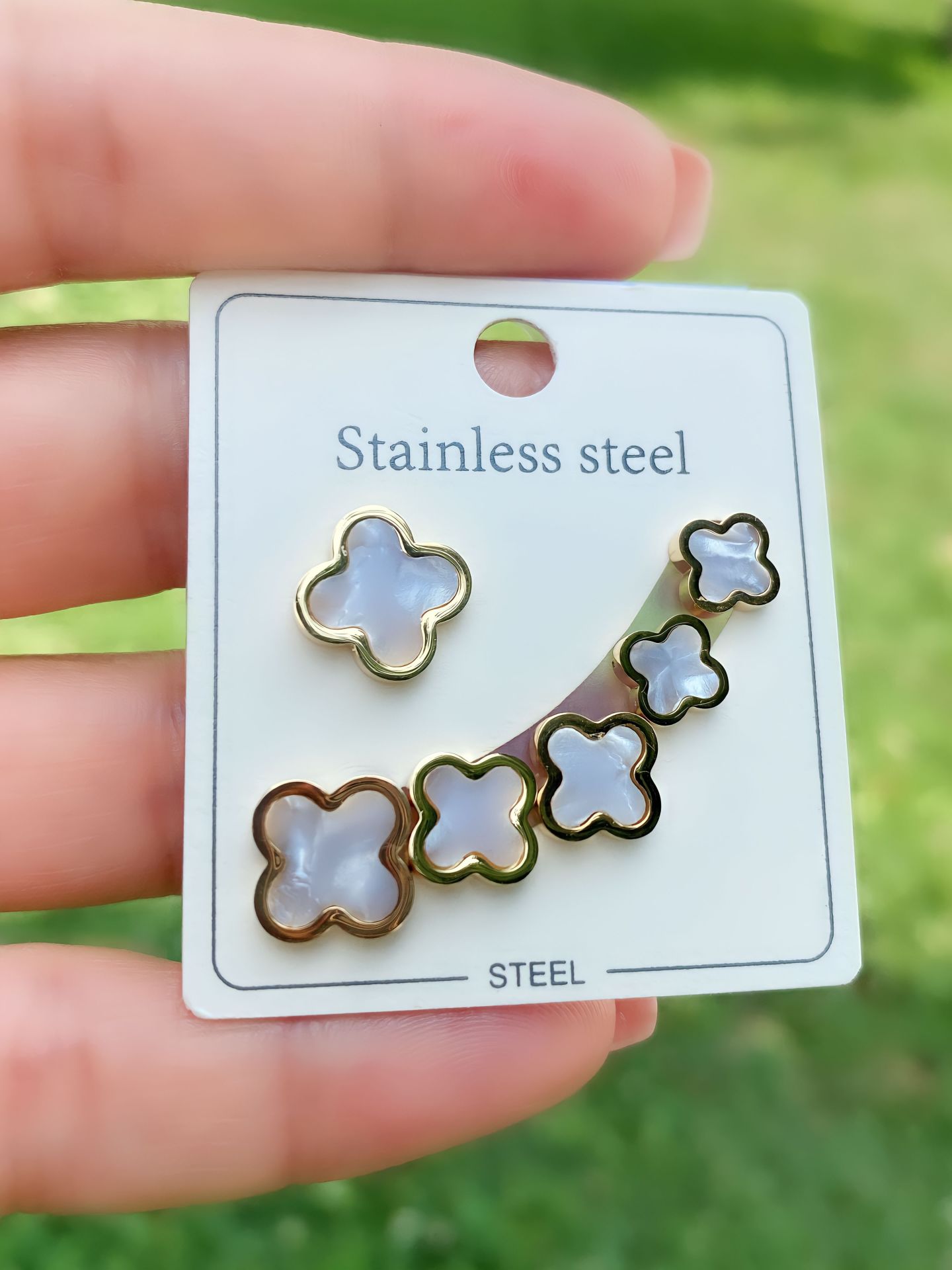 ÇELİK SEDEF TAŞLI ÇOKLU KÜPE