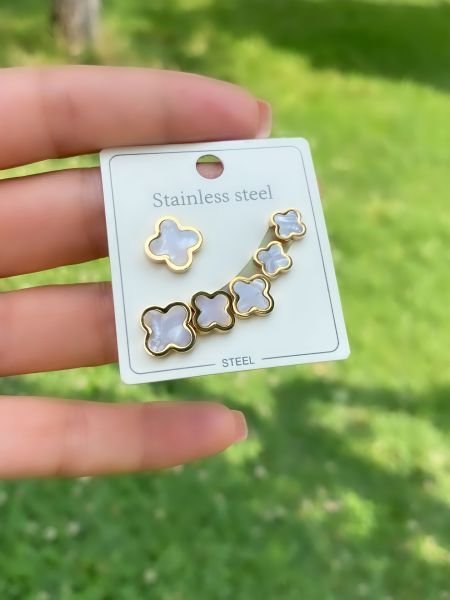 ÇELİK SEDEF TAŞLI ÇOKLU KÜPE