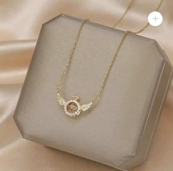 ÇELİK TEK TAŞ MELEK KOLYE