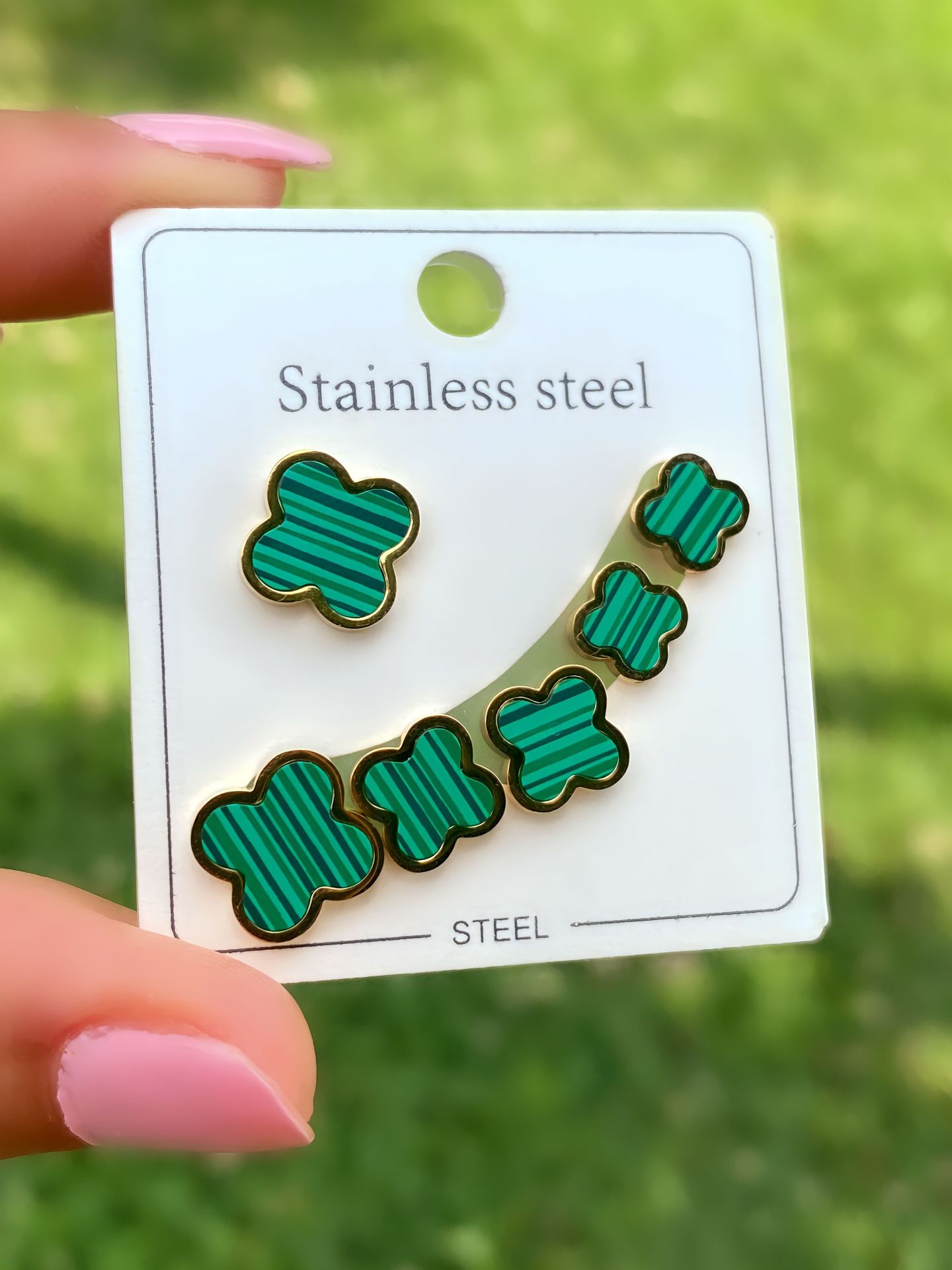 ÇELİK SEDEF TAŞLI ÇOKLU KÜPE