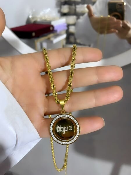 Çelik Kişiye Özel Dönen Kolye