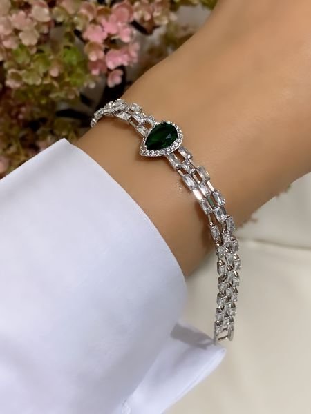 ÇELİK ZİRKON TAŞLI BİLEKLİK
