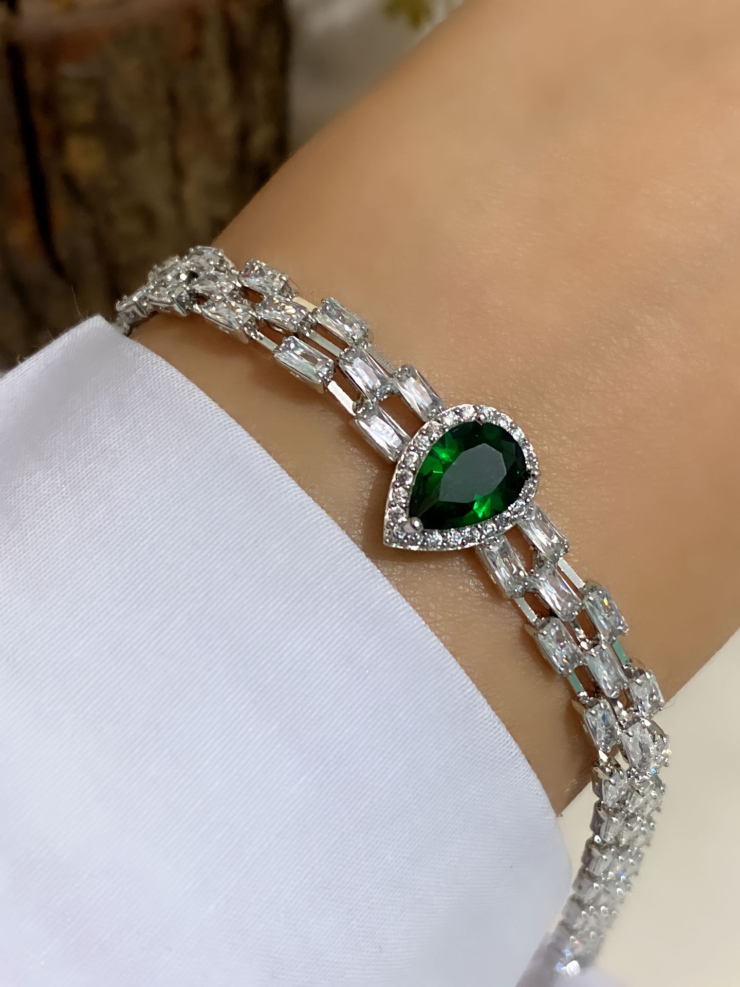 ÇELİK ZİRKON TAŞLI BİLEKLİK