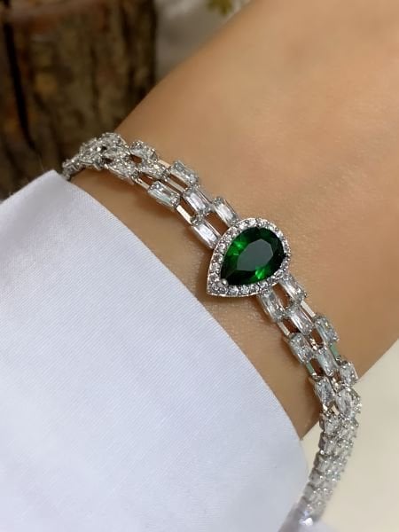 ÇELİK ZİRKON TAŞLI BİLEKLİK