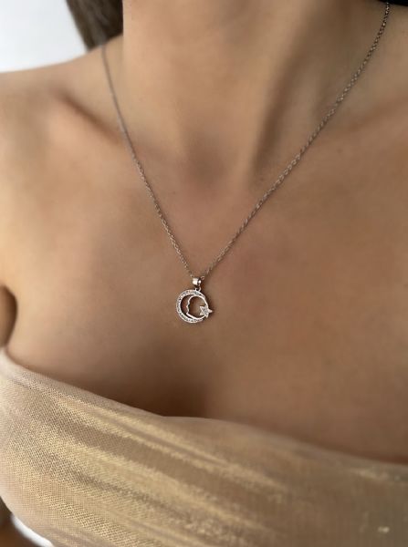 ÇELİK AY YILDIZ KOLYE