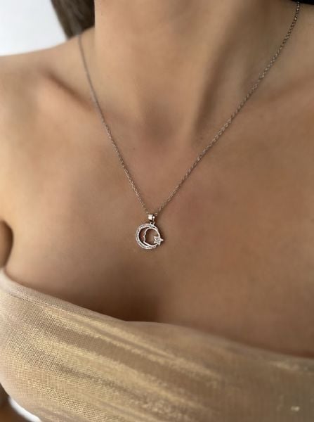 ÇELİK AY YILDIZ KOLYE