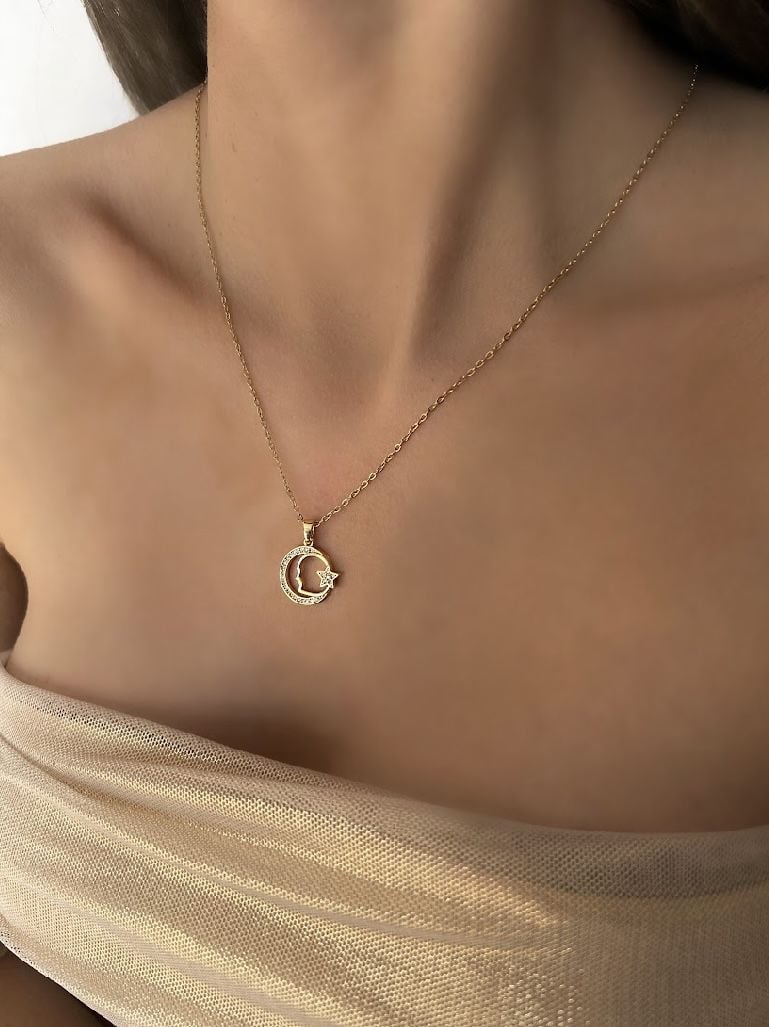 ÇELİK AY YILDIZ KOLYE