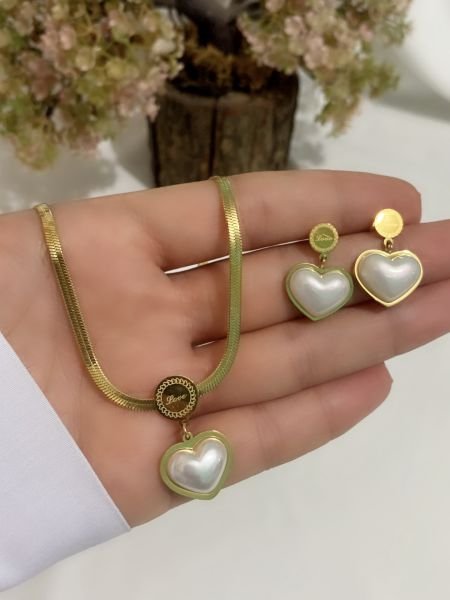 ÇELİK SEDEF TAŞLI TAKI SETİ