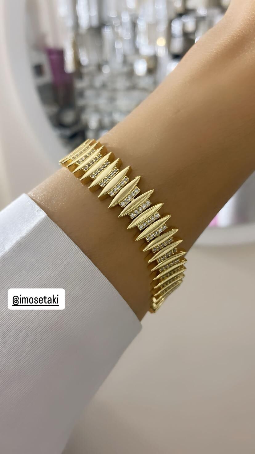 Kuyumcu Modeli Zirkon Taşlı Bileklik