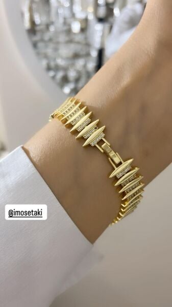 Kuyumcu Modeli Zirkon Taşlı Bileklik