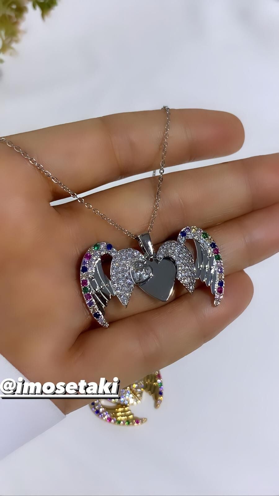 Çelik Melek Kanadı Kolye