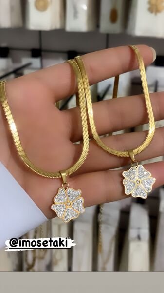 ÇELİK ZİRKON TAŞLI  KOLYE