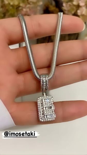 ÇELİK ZİRKON TAŞLI HARF KOLYE
