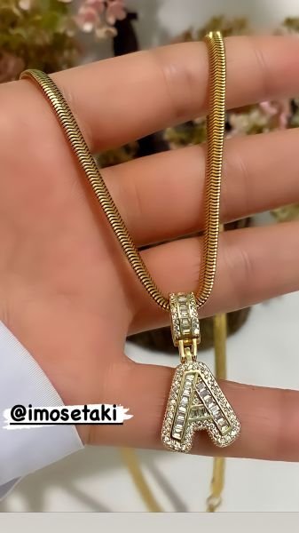 ÇELİK ZİRKON TAŞLI HARF KOLYE