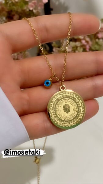 ÇELİK NAZAR BONCUKLU ÇEYREK KOLYE