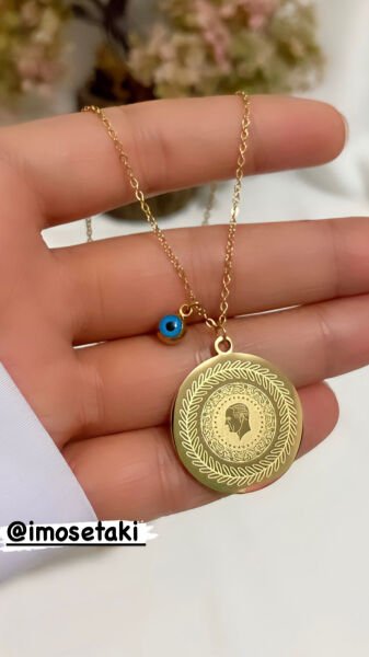 ÇELİK NAZAR BONCUKLU ÇEYREK KOLYE