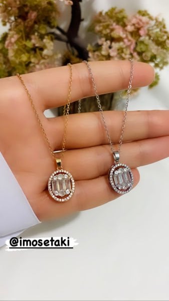 ÇELİK ZİRKON TAŞLI BAGET KOLYE