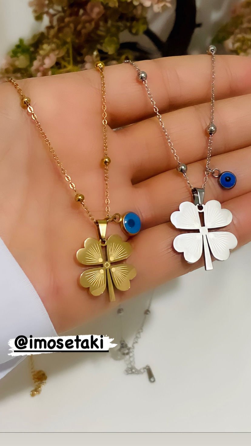 ÇELİK İSİM YAZILAN YONCA KOLYE