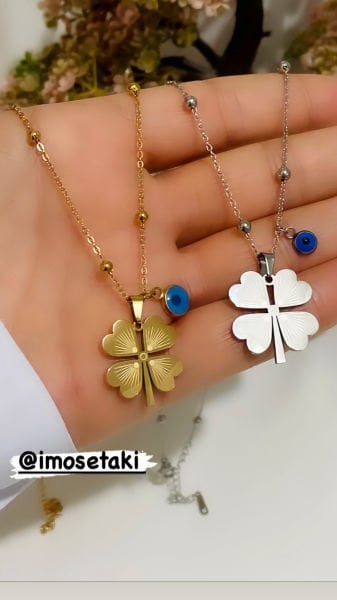 ÇELİK İSİM YAZILAN YONCA KOLYE