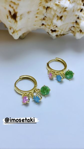 RENKLİ ZİRKON TAŞLI  ŞHAKIRA KÜPE