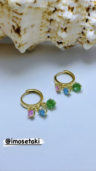 RENKLİ ZİRKON TAŞLI  ŞHAKIRA KÜPE