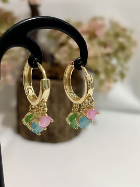 RENKLİ ZİRKON TAŞLI  ŞHAKIRA KÜPE