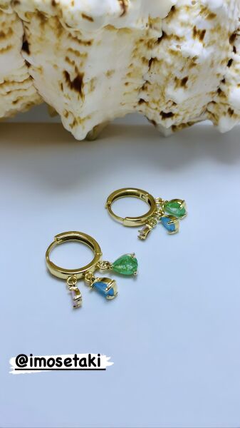 RENKLİ ZİRKON TAŞLI SHAKİRA KÜPE