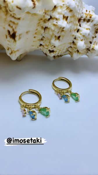 RENKLİ ZİRKON TAŞLI SHAKİRA KÜPE