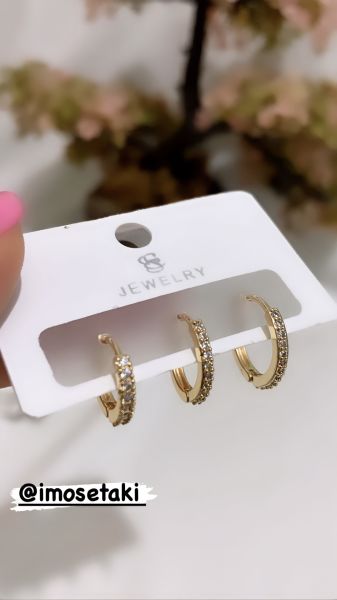 ZİRKON TAŞLI 3 LÜ HALKA KÜPE SETİ