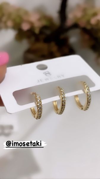 ZİRKON TAŞLI 3 LÜ HALKA KÜPE SETİ