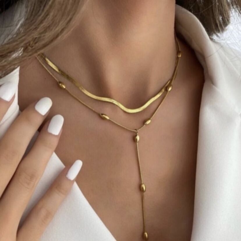 ÇELİK ÇİFT ZİNCİR DORİKA KOLYE