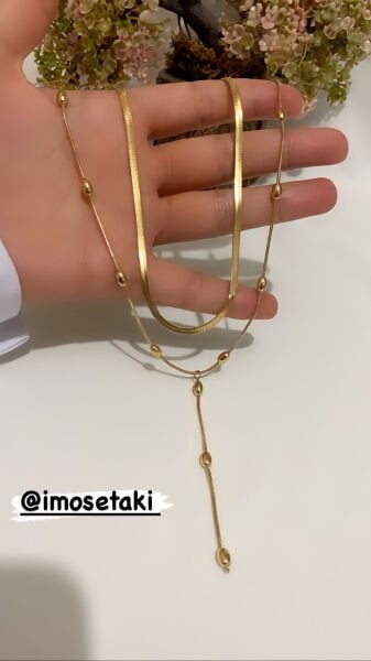 ÇELİK ÇİFT ZİNCİR DORİKA KOLYE