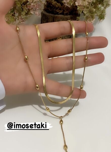 ÇELİK ÇİFT ZİNCİR DORİKA KOLYE