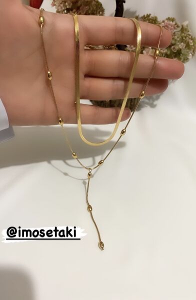 ÇELİK ÇİFT ZİNCİR DORİKA KOLYE