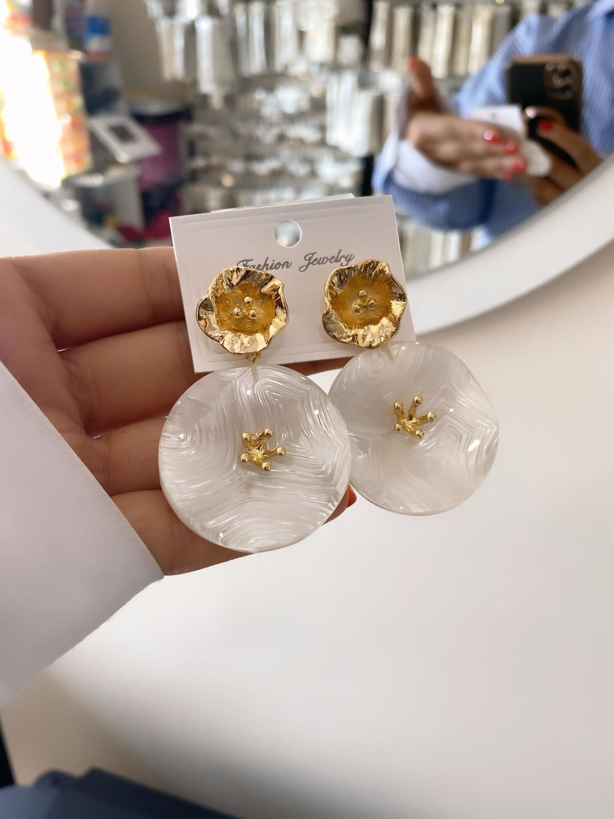 Çelik Sedef Taşlı KÜpe