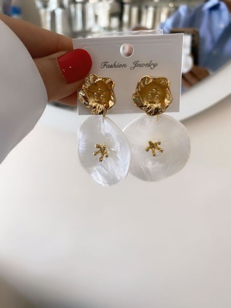 Çelik Sedef Taşlı KÜpe