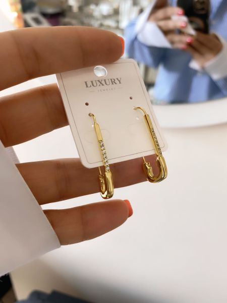 Çelik Zirkon Taşlı Küpe