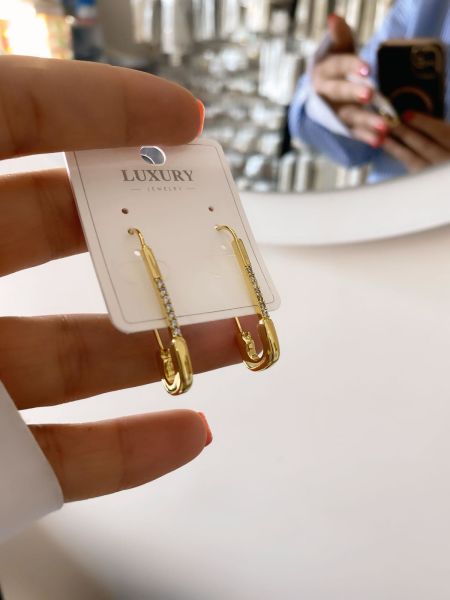 Çelik Zirkon Taşlı Küpe